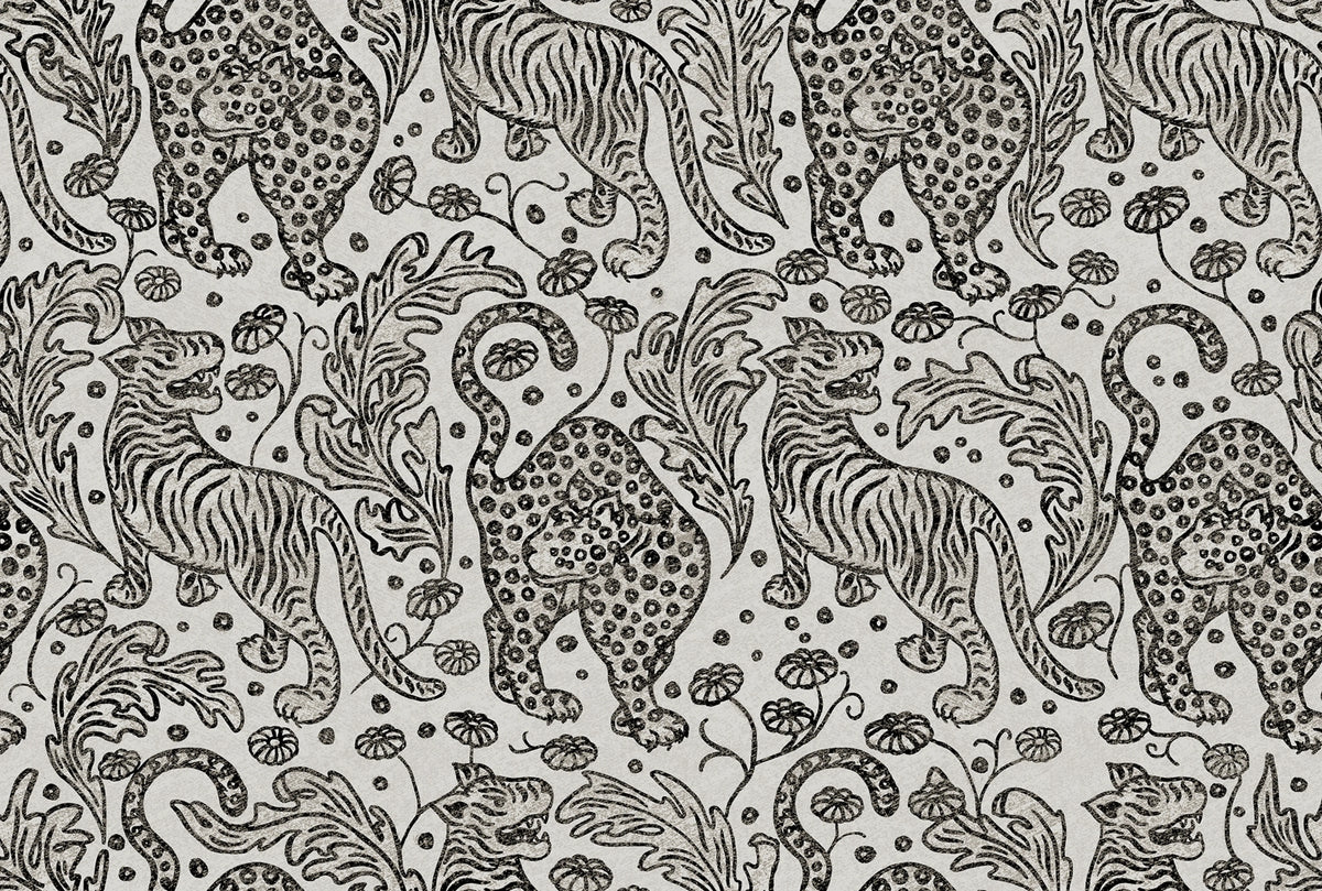 Year Of The Tiger, Graphite Mural Wallpaper - pure wallpaper artwork