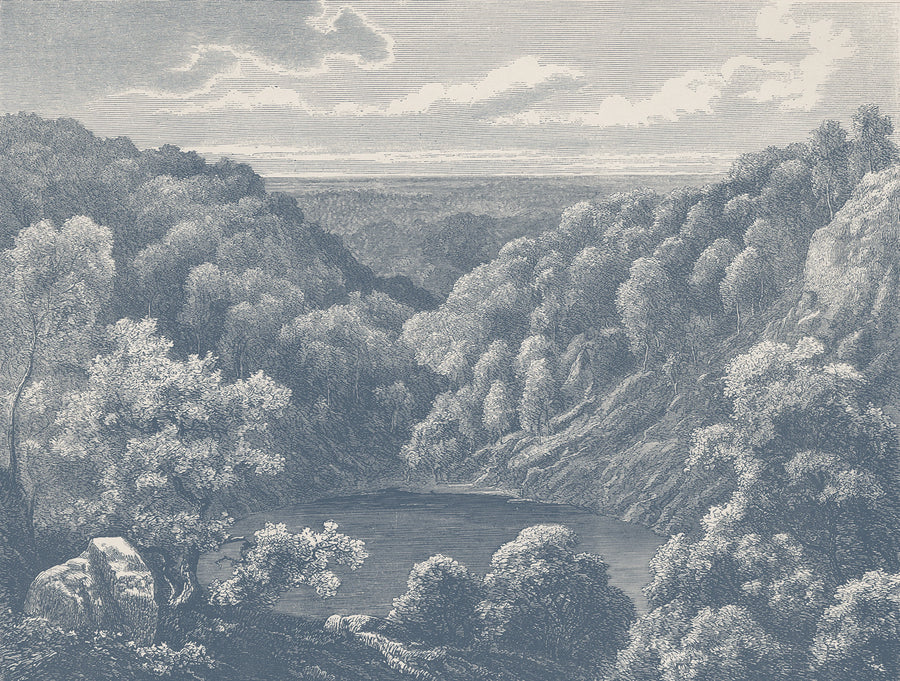 Mystery Lake, Blue Mural Wallpaper