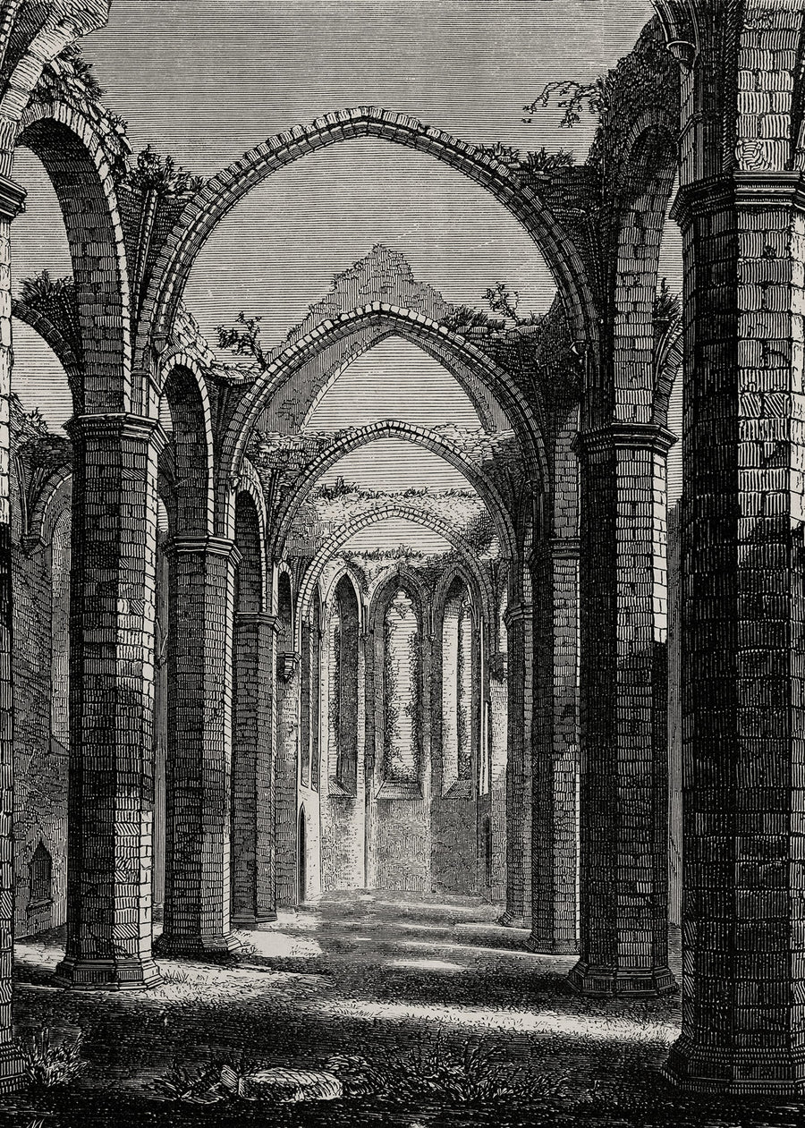 Gothic Arches, Vintage Mural Wallpaper