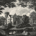 Swan Pond, Vintage Mural Wallpaper - pure wallpaper artwork