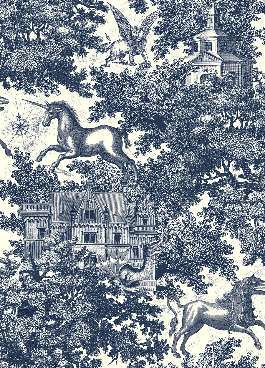 Fairy Tale Castle, Blue Mural Wallpaper