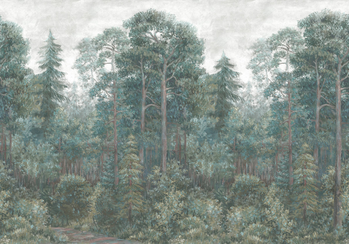 Green Wood, Emerald Mural Wallpaper - pure wallpaper artwork