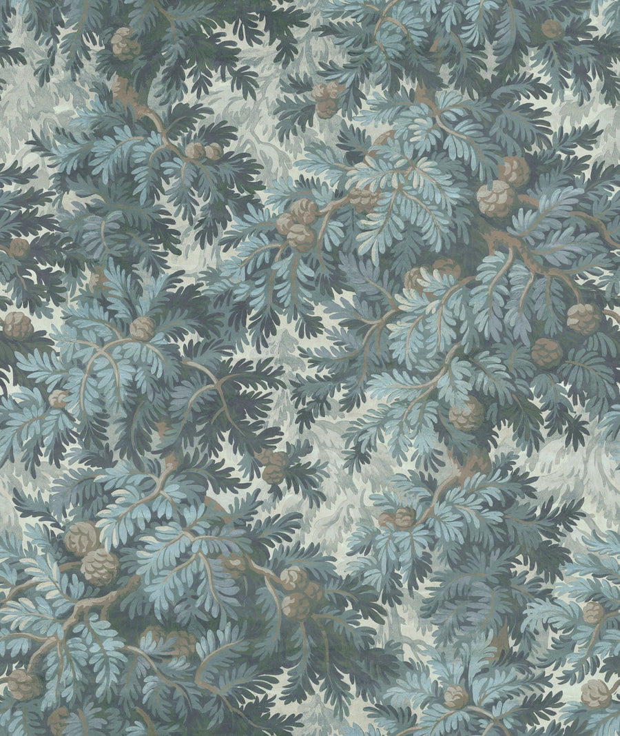 Spruce Forest, Blue Mural Wallpaper