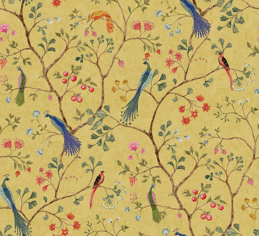 Songbirds, Saffron Mural Wallpaper