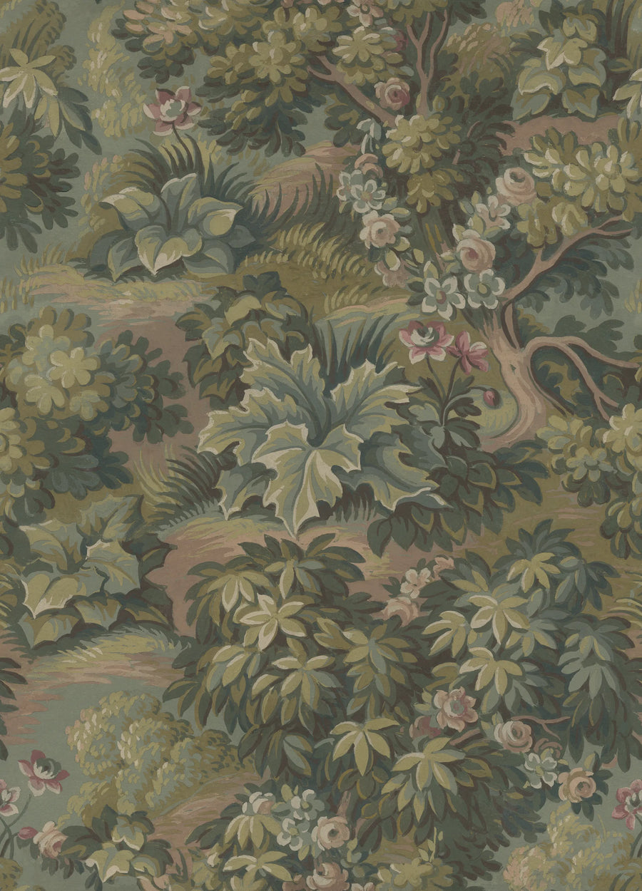 Blooming Park, Green Mural Wallpaper