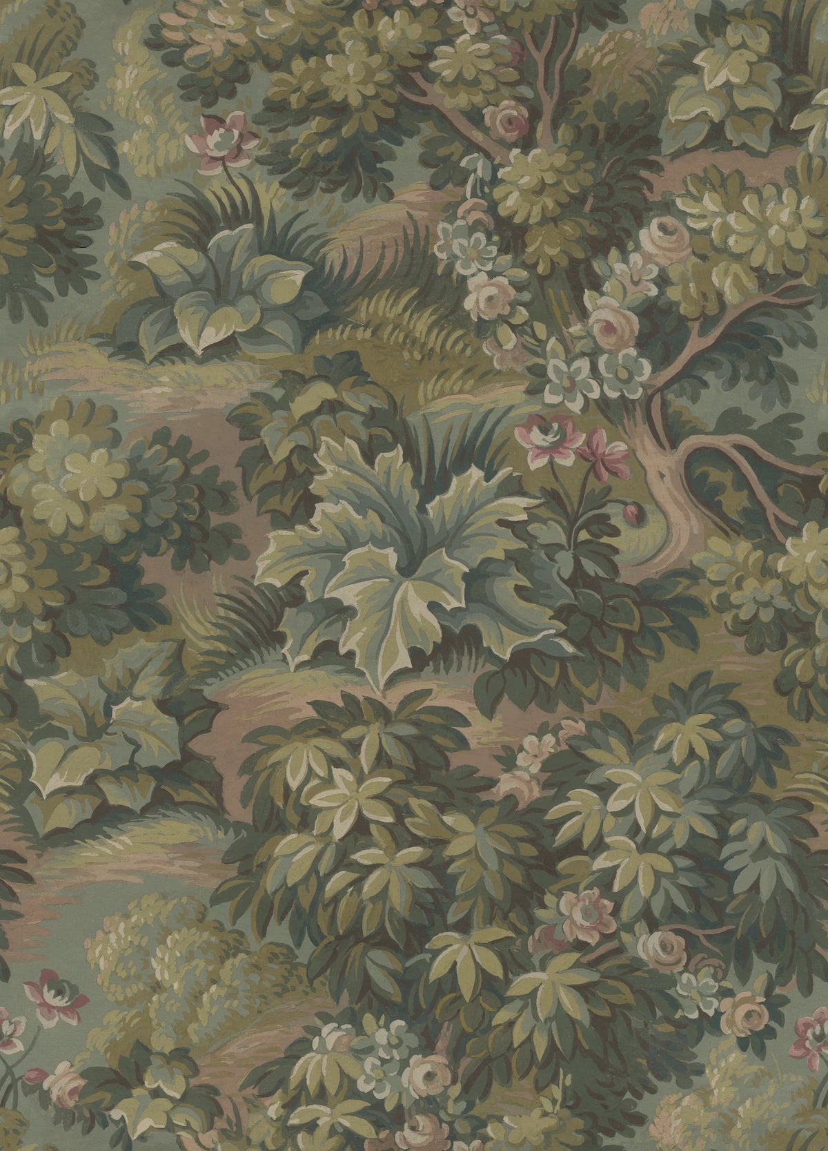 Blooming Park, Green Mural Wallpaper - pure wallpaper artwork