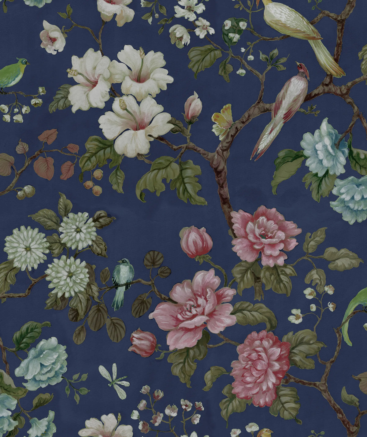 Petit Flora, Blue Mural Wallpaper - pure wallpaper artwork