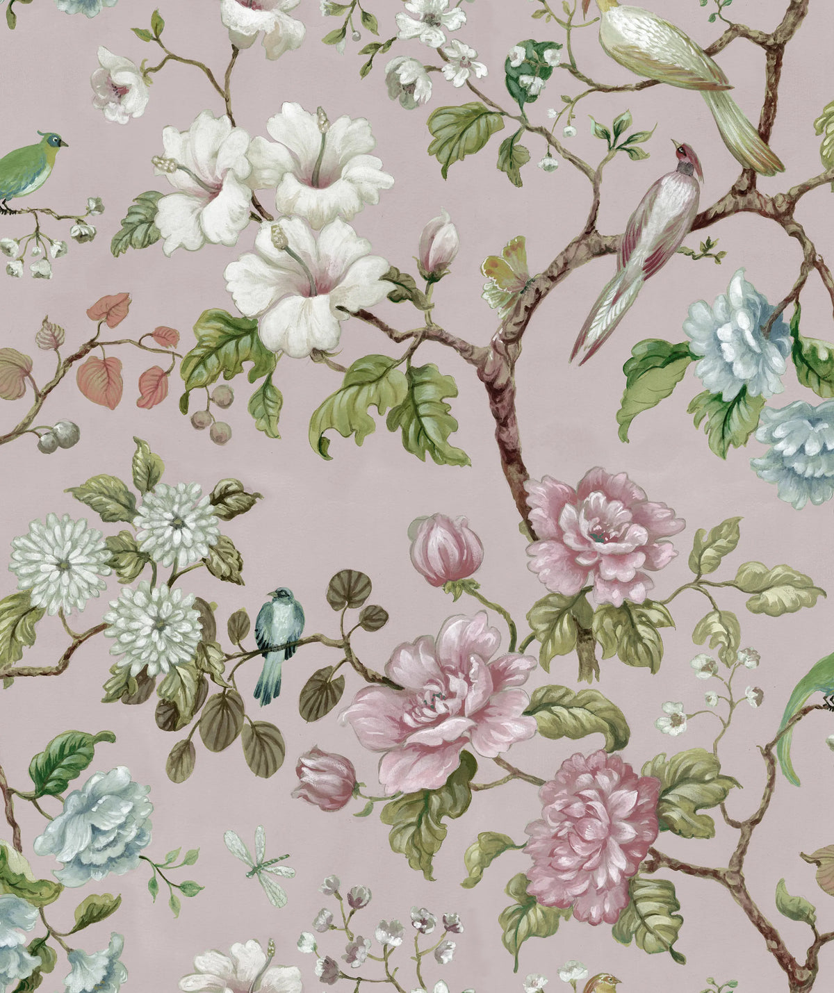 Petit Flora, Soft Pink Mural Wallpaper - pure wallpaper artwork