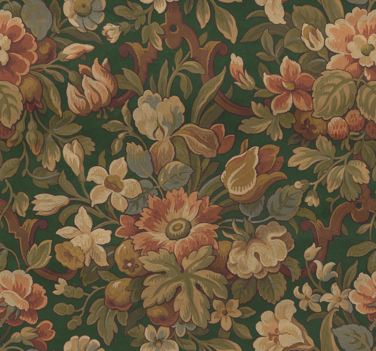 Vintage Garden, Green Mural Wallpaper - pure wallpaper artwork