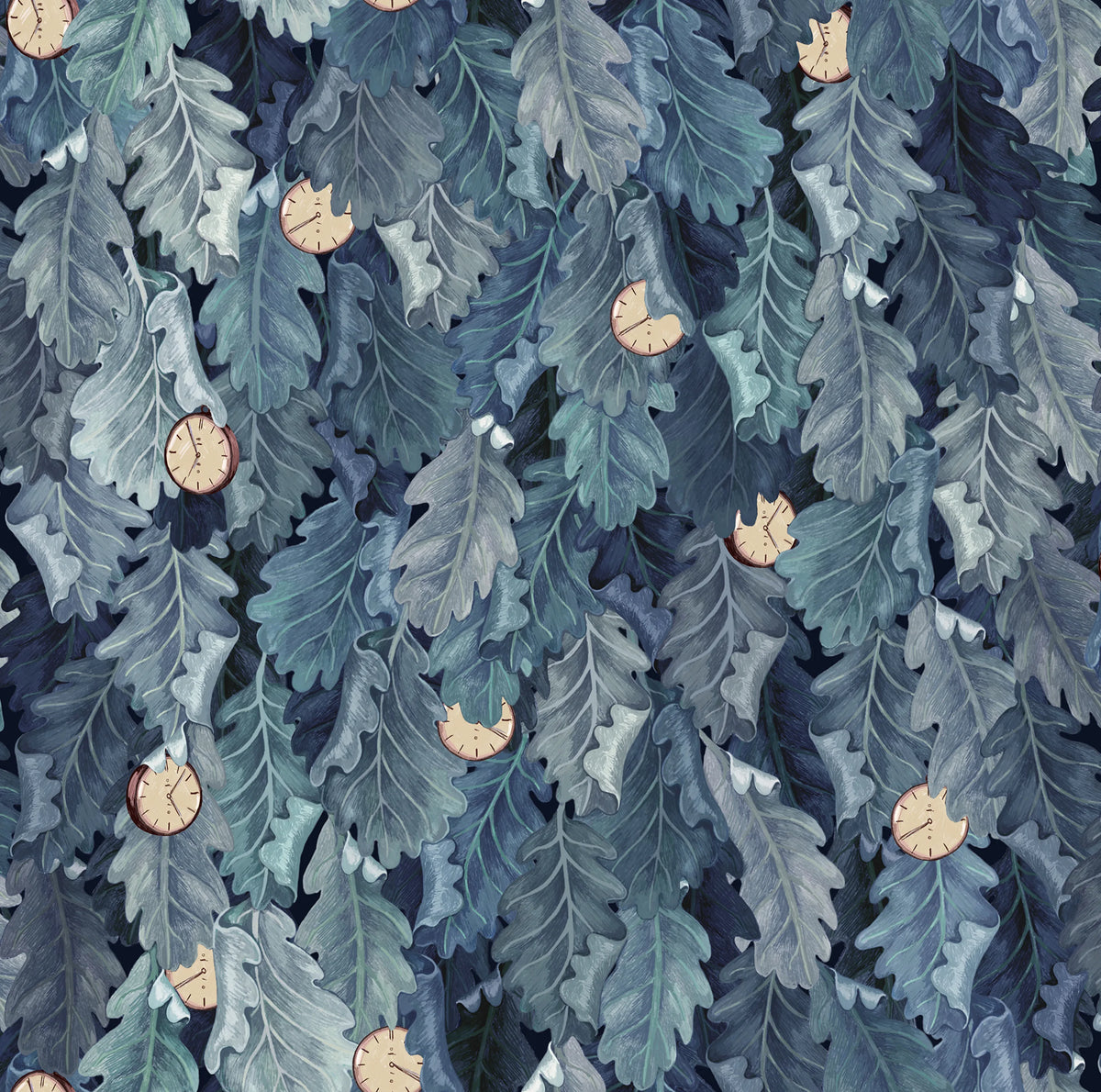 No Time to Waste, Blue Mural Wallpaper - pure wallpaper artwork