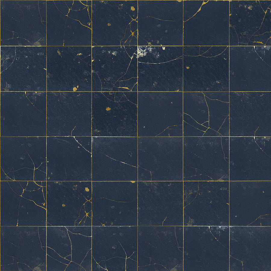 Kintsugi Dark blue Mural Wallpaper