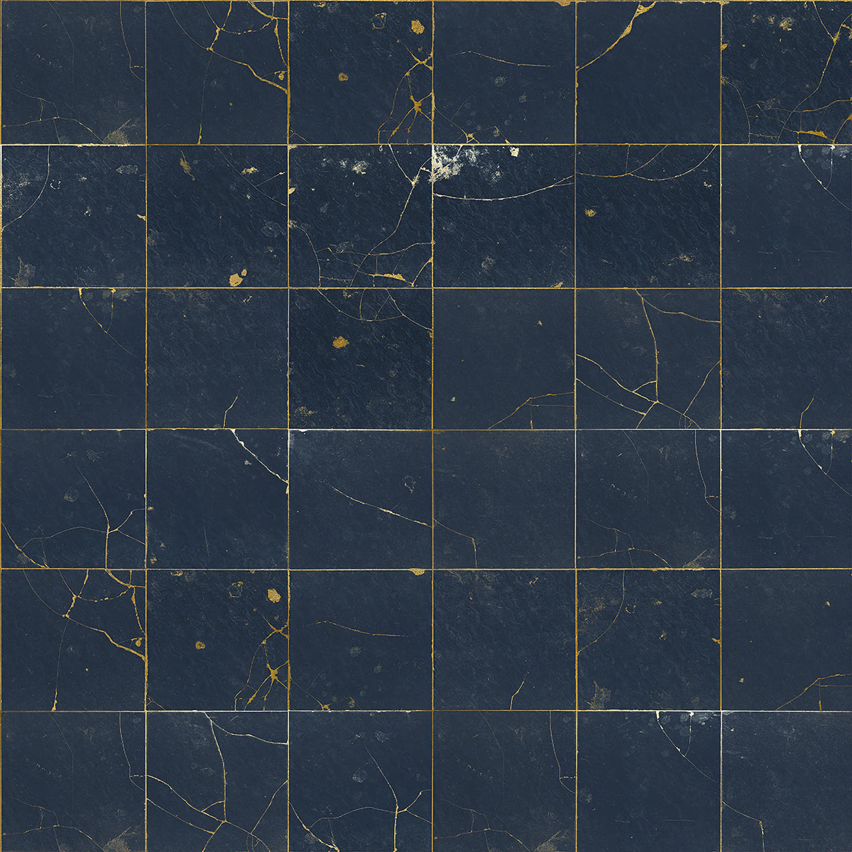 Kintsugi Dark blue Mural Wallpaper - pure wallpaper artwork