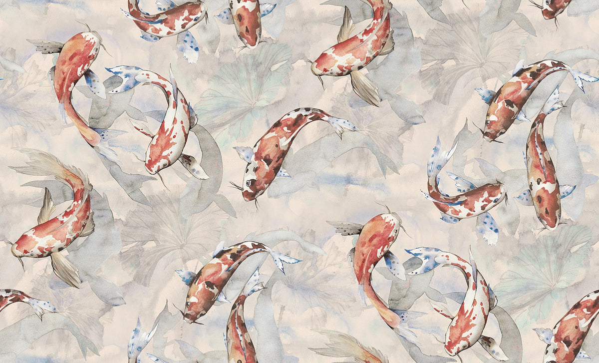 Koi, Coral Mural Wallpaper - pure wallpaper artwork