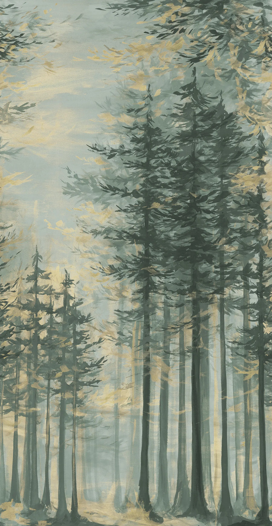 Daybreak, Green Mural Wallpaper