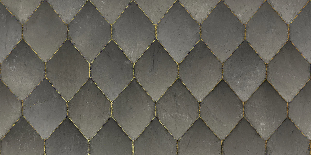 Osaka Tiles, Gray Mural Wallpaper - pure wallpaper artwork