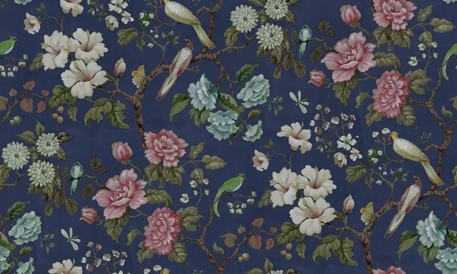 Grandiflora, Blue Mural Wallpaper