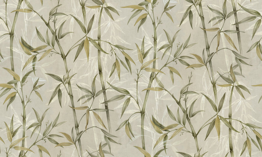 Bamboo Garden Green Mural Wallpaper