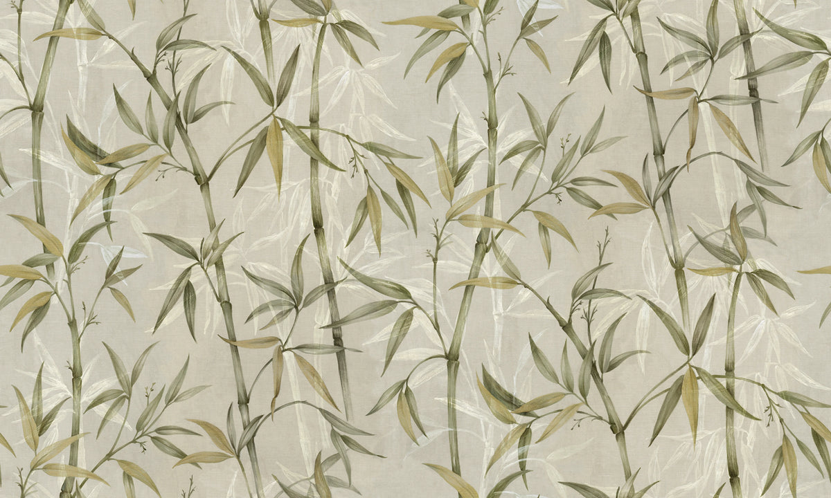 Bamboo Garden Green Mural Wallpaper - pure wallpaper artwork