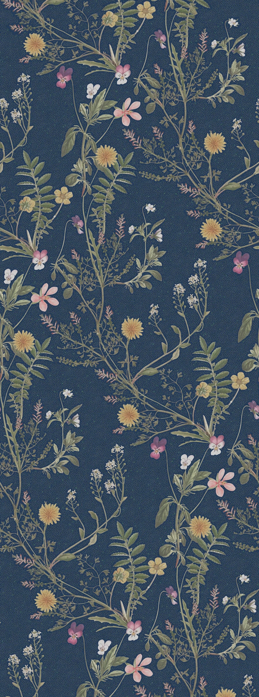 Storm Flowers, Ocean Blue Mural Wallpaper