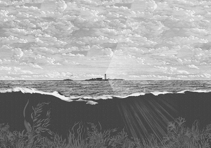 Guiding Light, Graphite Mural Wallpaper
