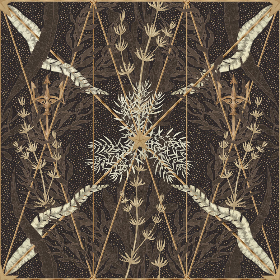 Seaweed & Stars, Rust Mural Wallpaper