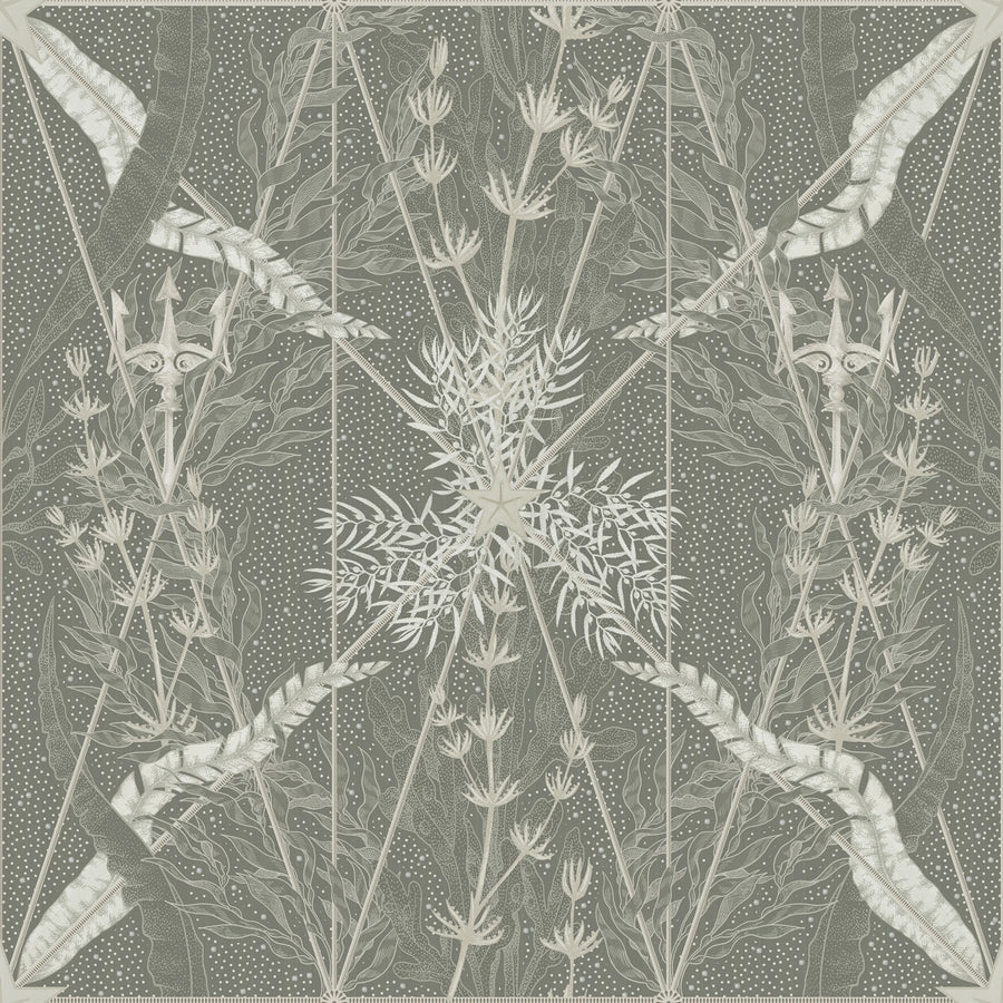 Seaweed & Stars, Green Mural Wallpaper