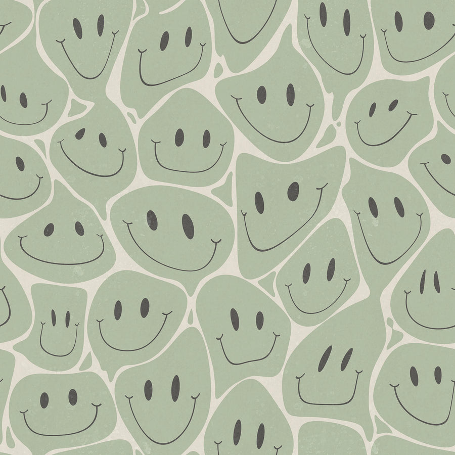 Happy Rebel, Green Mural Wallpaper