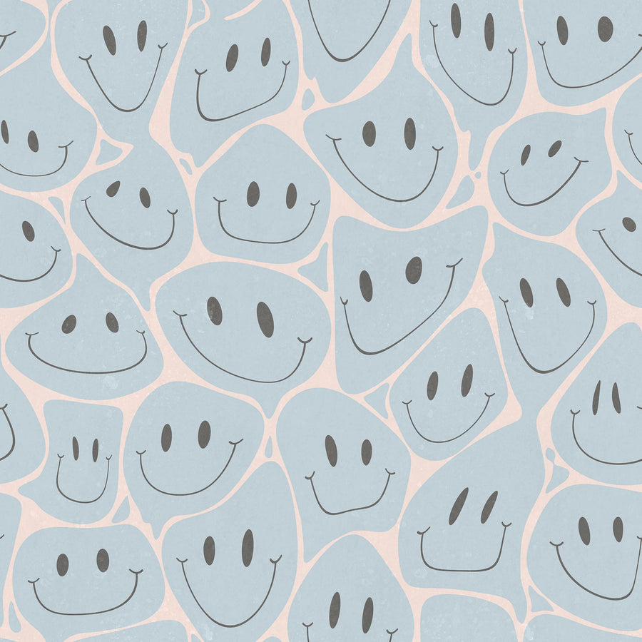Happy Rebel, Lightblue Mural Wallpaper