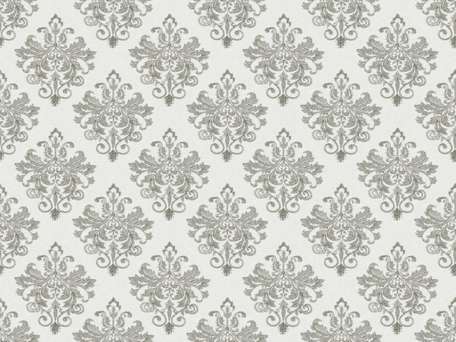 Baroque Pearl, White Mural Wallpaper