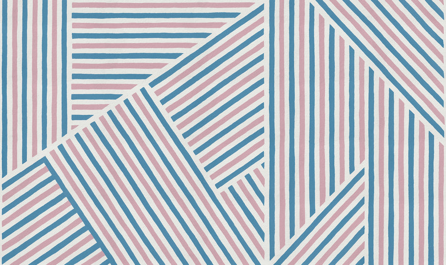Different Directions, Pink & Blue Mural Wallpaper