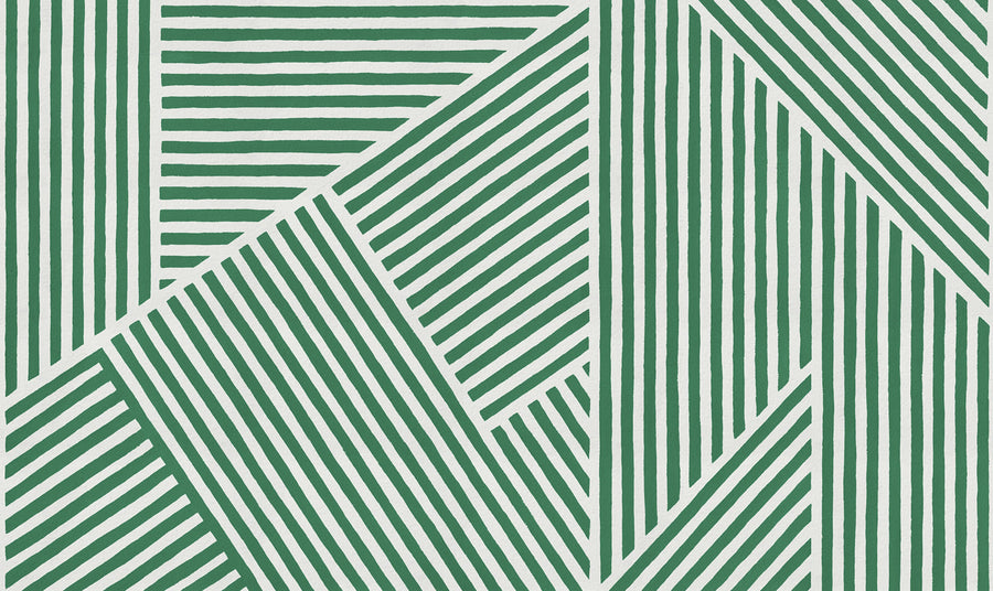 Different Directions, Green Mural Wallpaper