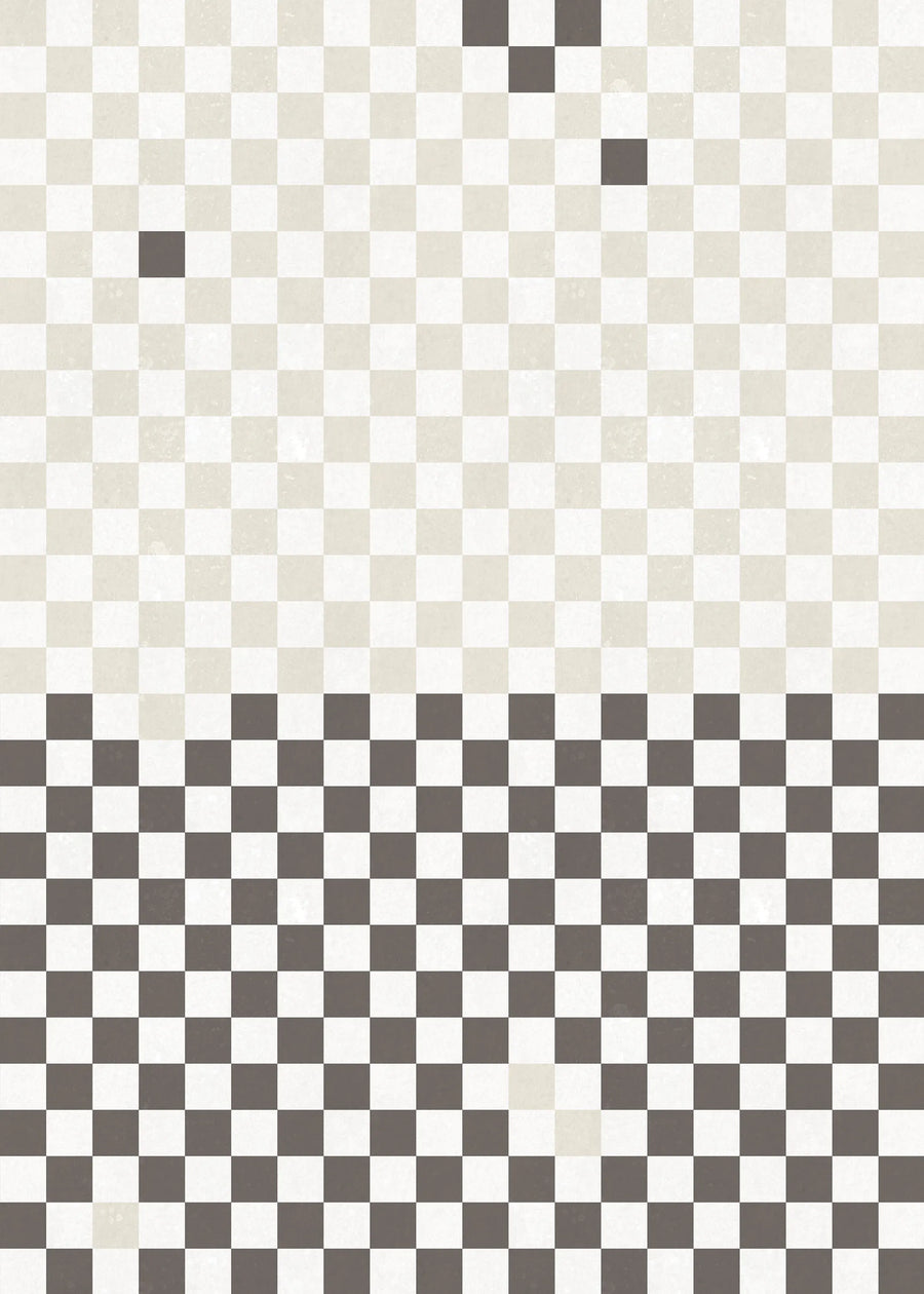 Pixels, Black & White Mural Wallpaper