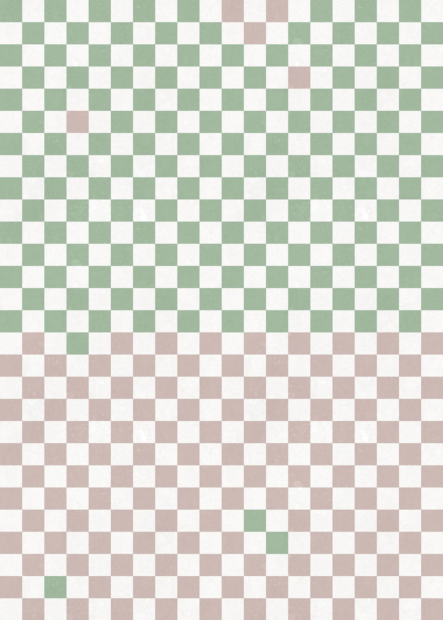 Pixels, Green & Pink Mural Wallpaper