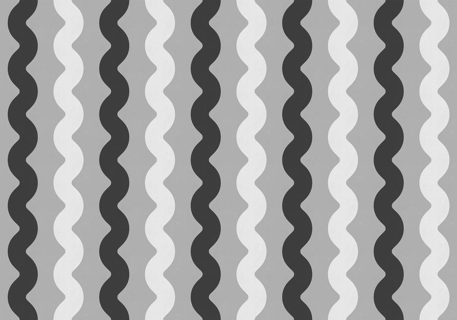 Wobbly Black & White Mural Wallpaper