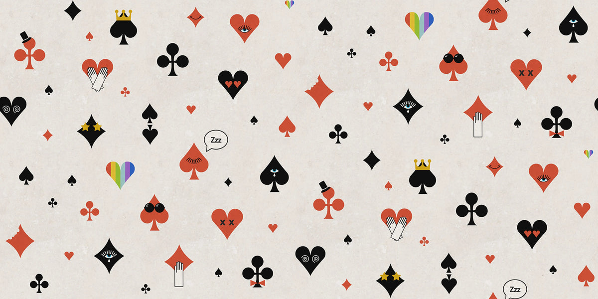 Poker Face, Red Mural Wallpaper - pure wallpaper artwork