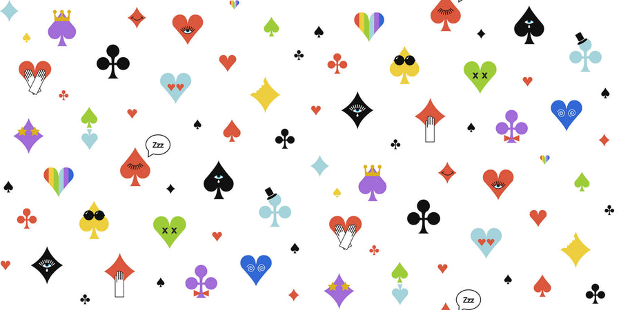 Poker Face, Rainbow Mural Wallpaper
