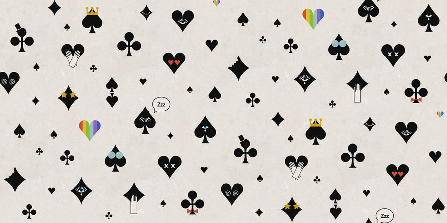 Poker Face, Black Mural Wallpaper