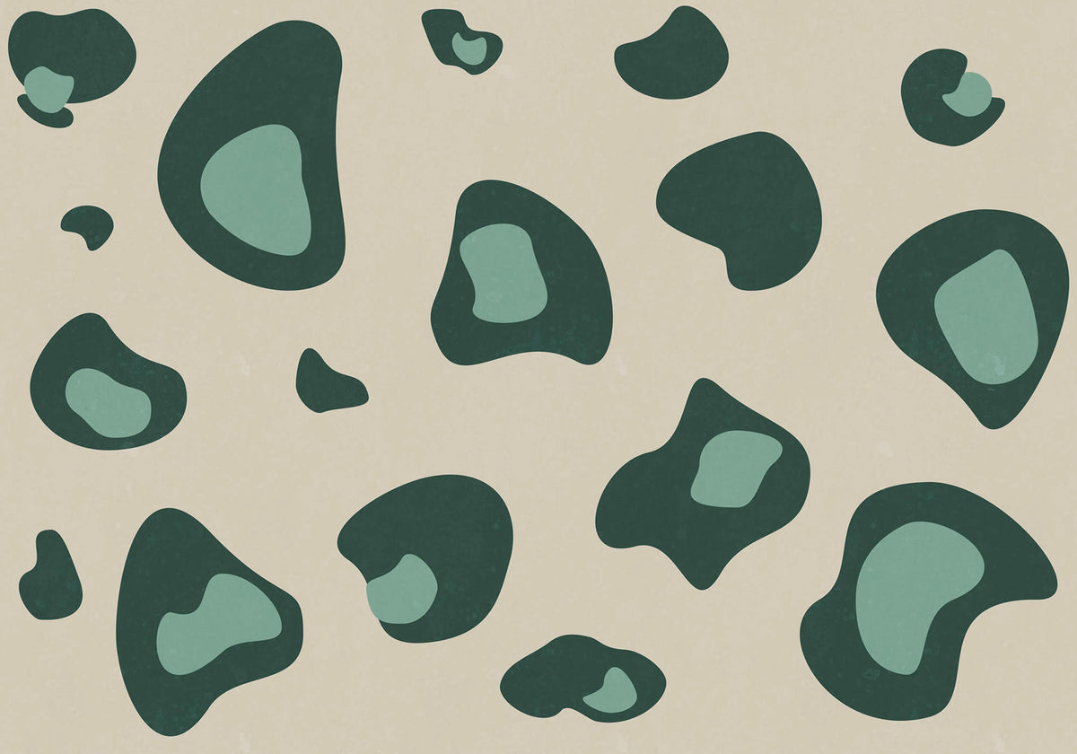 Giant Leopard, Green Mural Wallpaper - pure wallpaper artwork