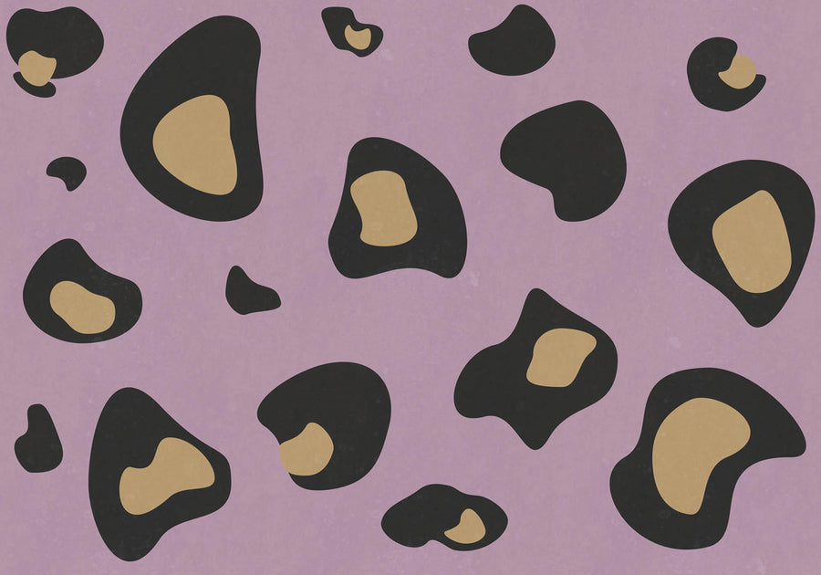Giant Leopard, Lilac Mural Wallpaper