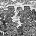Bellewood Under The Moon, Graphite Mural Wallpaper - pure wallpaper artwork