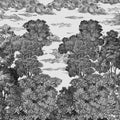 Bellewood Under The Clouds, Graphite Mural Wallpaper - pure wallpaper artwork
