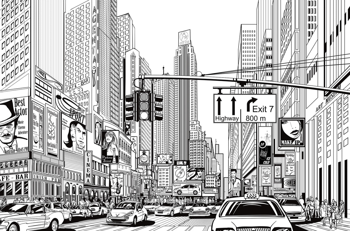 Cartoon City Kids Mural Wallpaper - pure wallpaper artwork