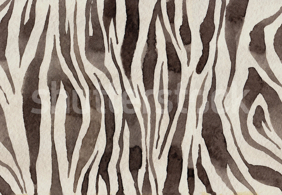 Zebra Stripes, Brown Mural Wallpaper