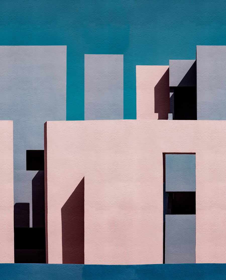 Abstract Building, Pastel Mural Wallpaper