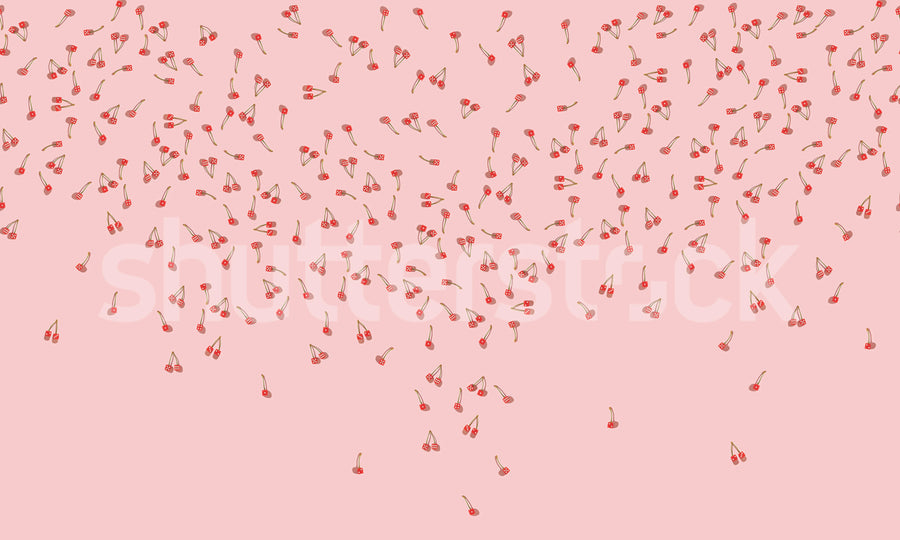 Cherry Dice, Pink Mural Wallpaper