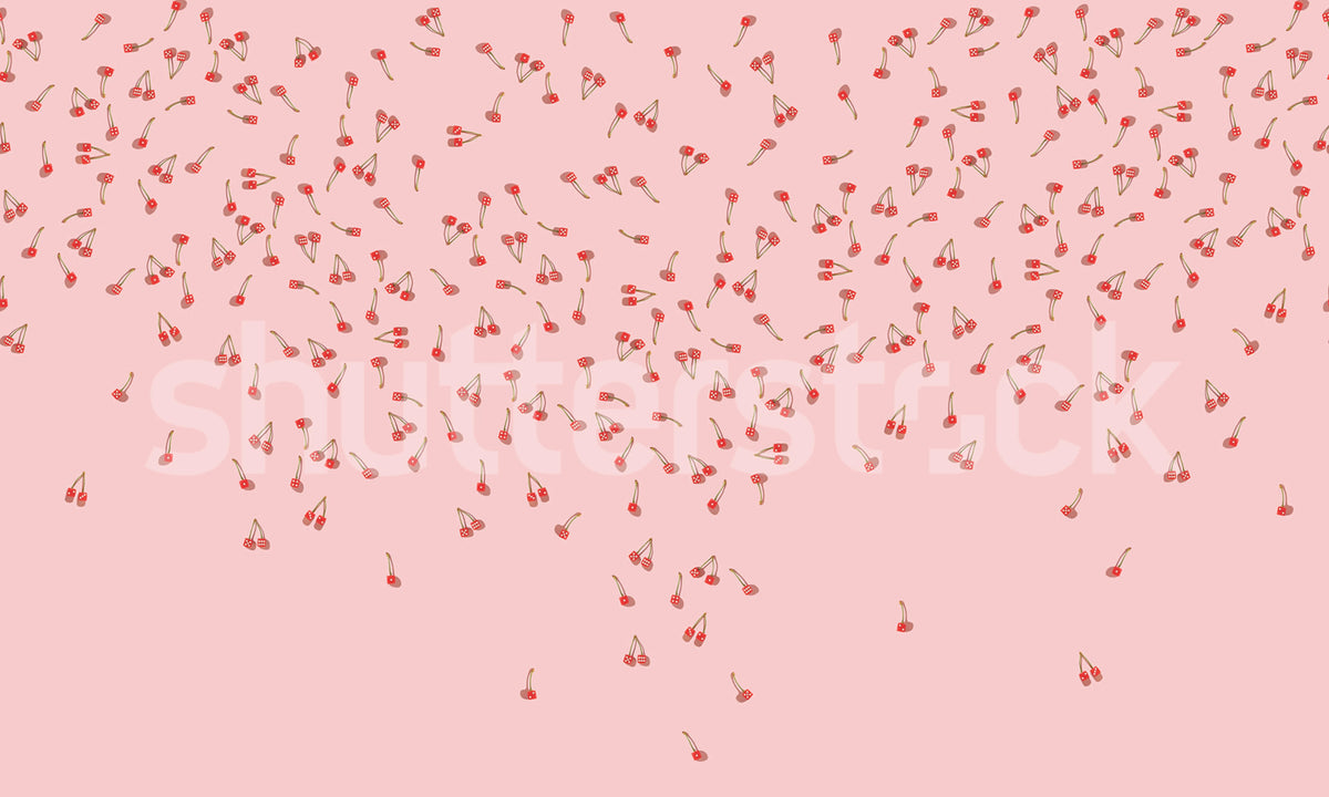 Cherry Dice, Pink Mural Wallpaper - pure wallpaper artwork