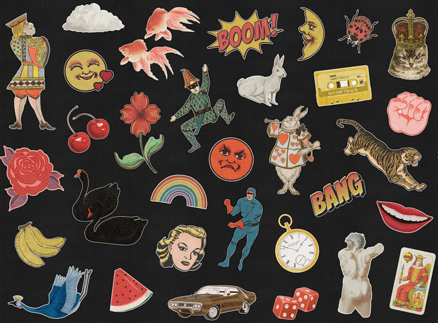 Patches, Black Mural Wallpaper