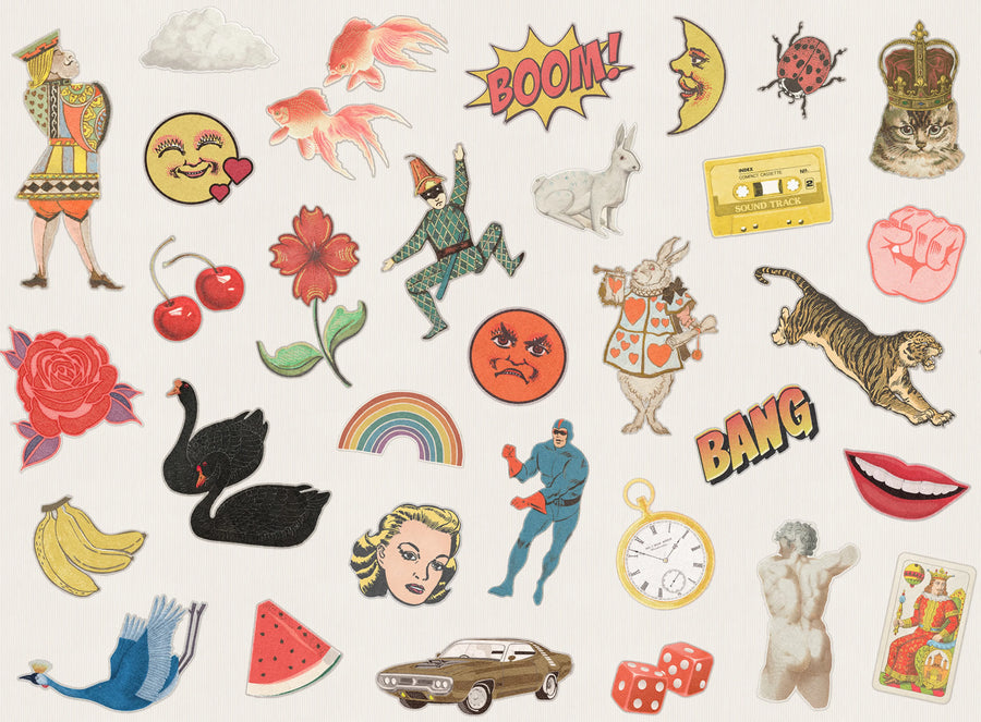 Patches, White Mural Wallpaper