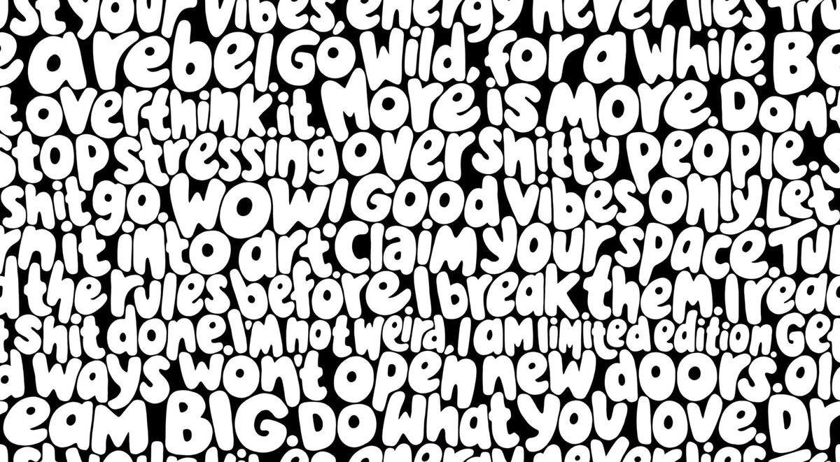 Blah blah blah, White Mural Wallpaper - pure wallpaper artwork