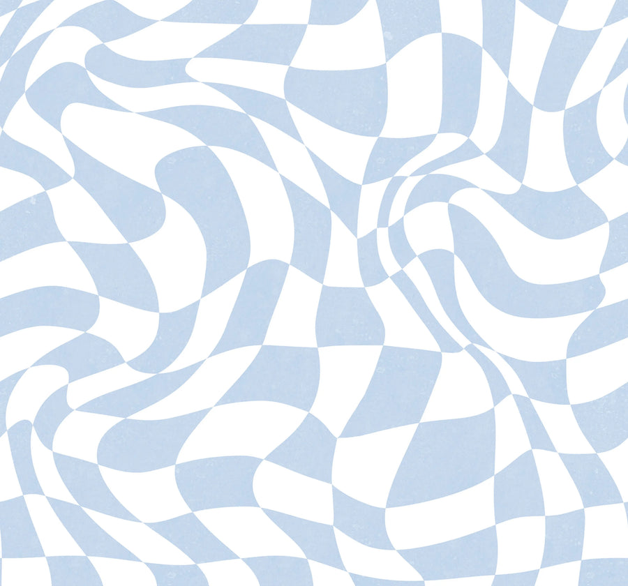 Psychedelic Chess, Blue Mural Wallpaper